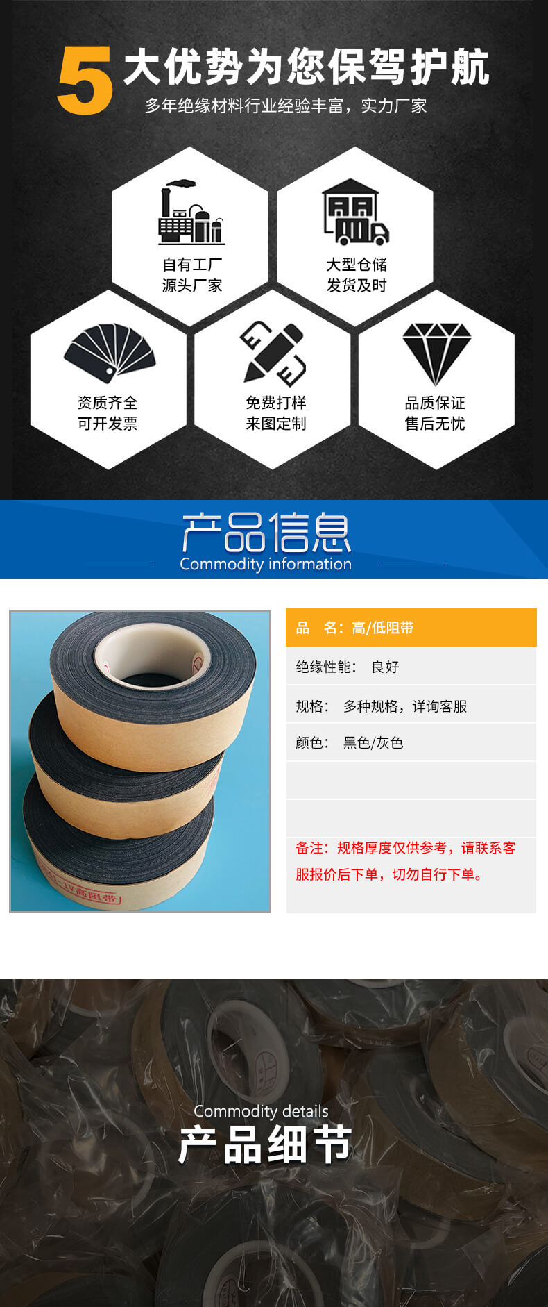 高低电阻防晕带